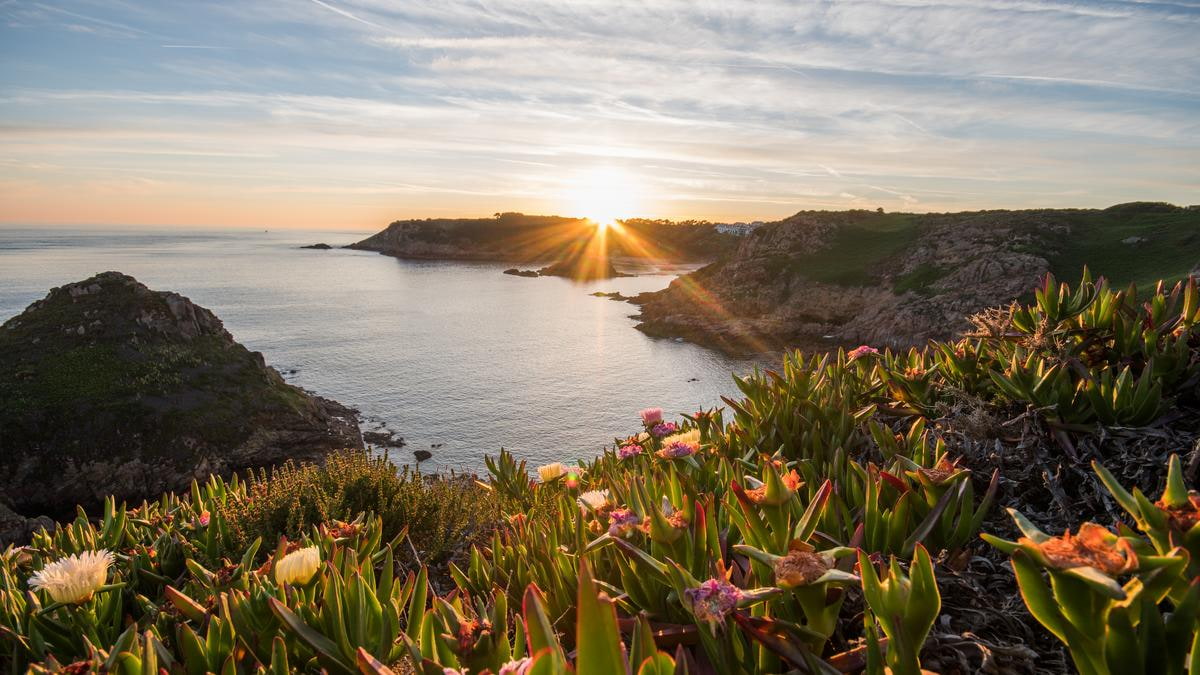 Sonnenuntergang in Noirmont auf Jersey, Kanalinseln