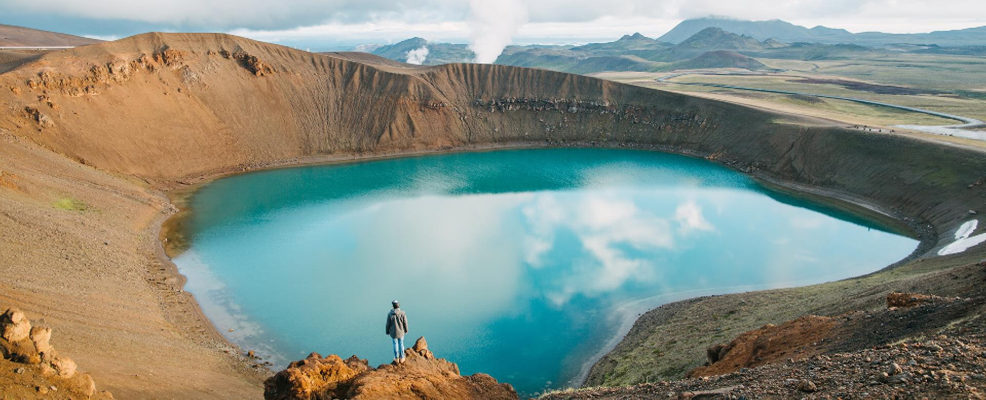 Blick in einen Vulkan in Island