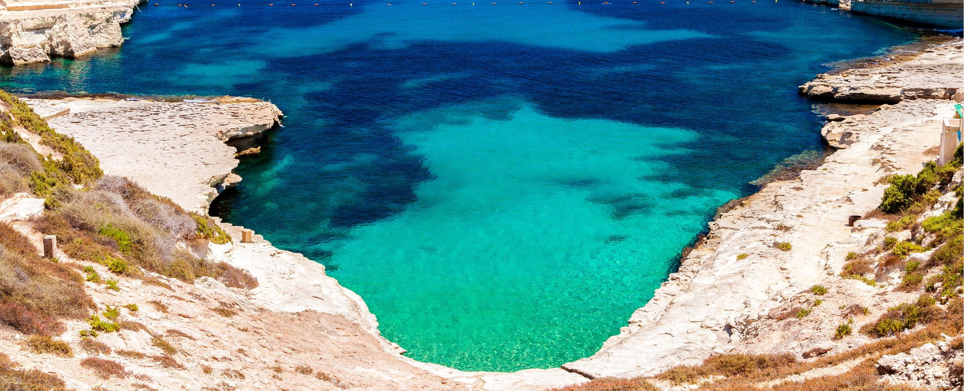 Malta Meer St Peters Pool auf Malta, mit türkis-blauen Meer