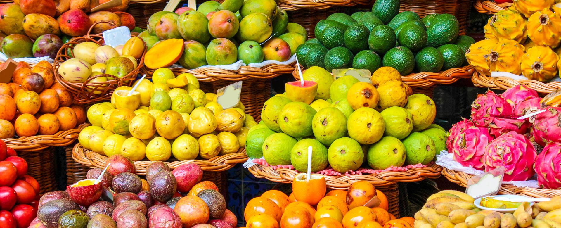 Obst und Gemüse Stand auf Madeira