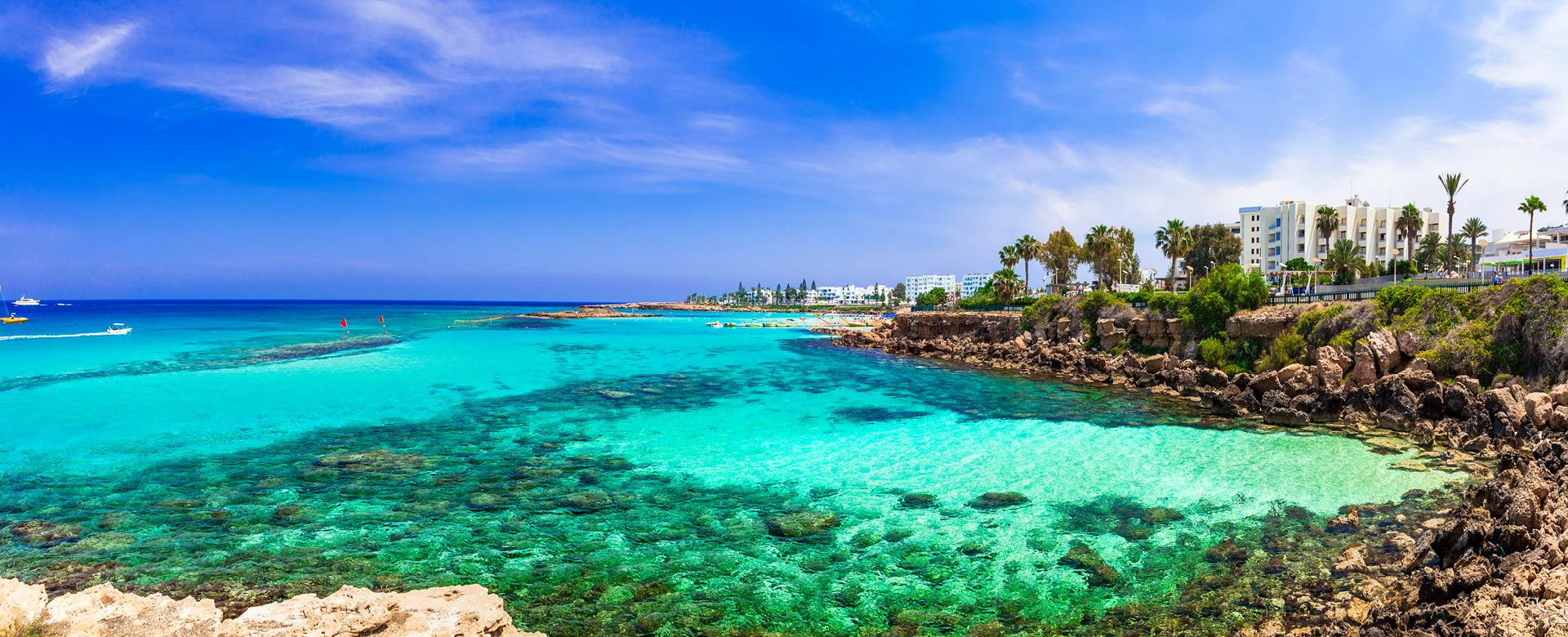Sommerurlaub auf Zypern Insel. Protaras, Feigenbaumbucht